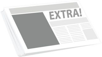 Newspaper with headline "Extra"